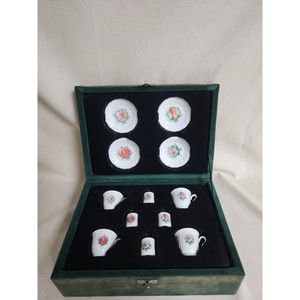 Vintage Chilton-Globe Holiday Barbie China Tea Dishes 1992-1995 COA In Box